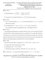 Đề thi tuyển sinh lớp 10 THPT chuyên Hoàng Văn Thụ, tỉnh Hòa Bình năm 2013 - 2014 môn toán lần 3