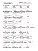 ĐỀ KIỂM TRA GIỮA KỲ I tiếng Anh lớp 12