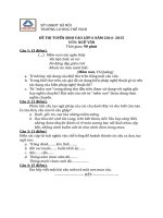 Đề thi tuyển sinh vào lớp 6 môn Văn trường Lương Thế Vinh, Hà Nội năm 2014-2015