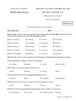 Bộ đề thi khảo sát Tiếng Anh lớp 12 trường THPT Yên Lạc, Vĩnh Phúc năm học 2014 - 2015 (lần 2) -Mã đề 132