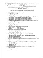 Đề thi tuyến sinh 10 địa lý   trường THPT chuyên bến tre (2010 2011)