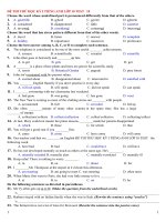 ĐỀ THI THỬ HỌC KỲ I TIẾNG ANH LỚP 10 TEST   10