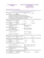 đề thi thử tn thpt môn hóa tỉnh nam định