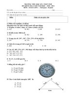 Đề kiểm tra cuối kì 2 - Toán lớp 2C