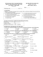 ĐỀ thi HKI tiếng Anh lớp 11 (With key)