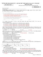 Đề thi thử THPT Quốc gia lần 1 năm 2015 môn Hóa học trường THPT Thị xã Quảng Trị, Quảng Trị