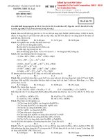 Đề thi thử Quốc gia môn Hóa lần 2 năm 2015 trường THPT Âu Lạc
