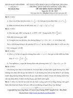 Đề thi tuyển sinh lớp 10 THPT chuyên Hoàng Văn Thụ, tỉnh Hòa Bình năm 2013 - 2014 môn toán lần 1
