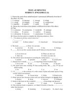 đề kiểm tra 1 tiết tiếng Anh lớp 12