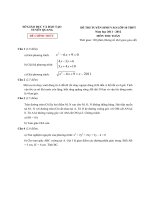 Đề thi chính thức kỳ thi tuyển sinh vào lớp 10 THPT môn toán tỉnh Tuyên Quang năm học 2011,2012