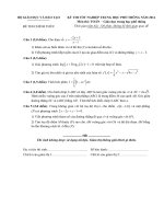 Đề thi tốt nghiệp môn Toán năm 2014