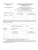 Đề thi học sinh giỏi giải toán Máy tính Casio lớp 12 tỉnh Kiên Giang năm học 2012 - 2013 môn lý