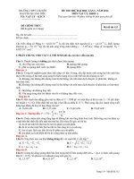 Đề thi thử đại học môn Vật lýt năm 2014 trường THPT chuyên Nguyễn Quang Diêu