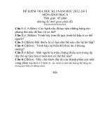 Sưu tầm đề học sinh giỏi sinh học lớp 8 tham khảo bồi dưỡng các năm (12)