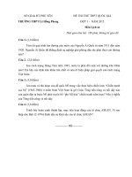 Đề thi thử Quốc gia lần 1 năm 2015 môn Lịch Sử trường THPT Lê Hồng Phong, Phú Yên
