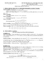 Đề thi thử đại học môn Toán năm 2014 tỉnh Bắc Ninh (THPT Quế Võ)