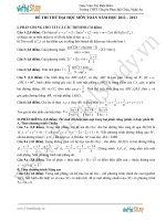 Đề thi thử đại học môn toán trường THPT Chuyên Phan Bội Châu tỉnh Nghệ An năm 2012,2013