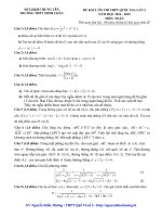 ĐỀ KSCL ÔN THI THPT QUỐC GIA LẦN 2 NĂM HỌC 2014 ­ 2015 MÔN TOÁN lớp 12