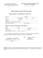 Phiếu theo dõi sinh viên ngoại trú (Trường ĐH Bách khoa Hà Nội)