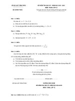 Đề kiểm tra học kỳ I lớp 12 năm học 2014-2015 tỉnh Vĩnh Phúc