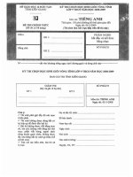 Tổng hợp đề thi HSG cấp tỉnh năm học 2008 - 2009 môn anh