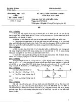 Đề thi tuyển sinh lớp 10 THPT tỉnh Bạc Liêu năm học 2012 - 2013 môn Vật lý (Chuyên NV2) - Có đáp án
