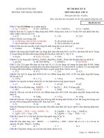 Đề thi học kì 2 môn Hóa học lớp 12 năm 2015 trường THPT Đoàn Thị Điểm, Hà Nội