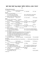 ĐỀ THI THỬ ĐẠI HỌC MÔN TIẾNG ANH  TEST   1