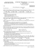 Đề thi thử Quốc gia lần 1 năm 2015 môn Sinh học trường THPT Gia Viễn A, Ninh Bình