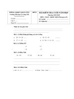 Đề kiểm tra cuối năm môn Toán khối lớp 1