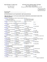 Đề thi - Đáp án thi Đại học môn Tiếng Anh năm 2014 - Khối A1