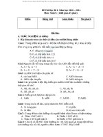 đỀ thi học kỳ I môn sinh học năm học 2010-2011