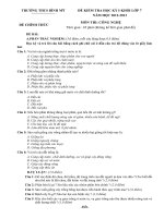 Đề thi học kỳ I lớp 7 THCS Bình Mỹ tỉnh An Giang - Năm 2012 - 2013_Công nghệ