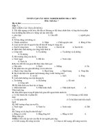 Đề kiểm tra 1 tiết sinh 7 (kèm đáp án)