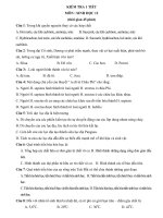 Đề kiểm tra 1 tiết sinh 12