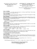 Đề thi học kì I môn Hóa lớp 10 nâng cao dành cho các lớp A (Đề 02) - THPT Chu Văn An (2012 - 2013)