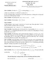 Đề thi thử Quốc gia lần 1 năm 2015 môn Toán trường THPT Hậu Lộc 2, Thanh Hóa