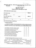 Tổng hợp đề thi HSG cấp tỉnh năm học 2006 - 2007 môn anh A