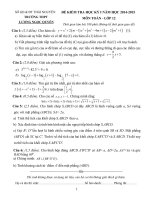 Đề thi học kì 1 môn Toán lớp 12 trường THPT Lương Ngọc Quyến năm học 2014 - 2015