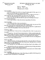 Đề thi Học sinh giỏi lớp 9 cấp Quận Long Biên năm học 2012 - 2013 môn Sinh