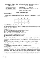 Đề thi học sinh giỏi lớp 12 THPT tỉnh Tiền Giang năm 2012 - 2013 bảng B môn Hóa