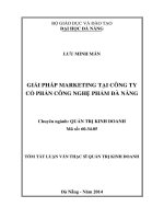 Giải pháp marketing tại công ty cổ phần công nghệ phẩm đà nẵng