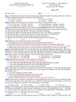 Đề thi thử THPT Quốc gia 2015 môn Sinh học trường THPT Chuyên Huỳnh Mẫn Đạt, Kiên Giang