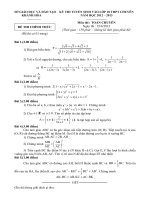 Đề thi tuyển sinh lớp 10 THPT chuyên tỉnh Khánh Hòa năm 2012 - 2013 môn Toán