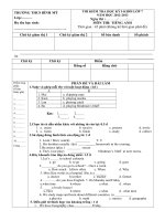 Đề thi học kỳ I lớp 7 THCS Bình Mỹ tỉnh An Giang - Năm 2012 - 2013_Tiếng Anh