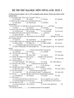 ĐỀ THI THỬ ĐẠI HỌC MÔN TIẾNG ANH  TEST 1