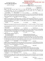 Đề thi thử ĐH 2015 môn Lý lần 2 của THPT Hàn Thuyên Bắc Ninh