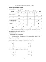 Đề kiểm tra học kì I lớp 7 môn Toán - Đề số 1