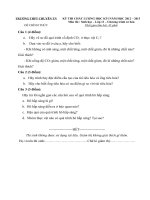 Đề thi học kỳ I lớp 11 THPT chuyên Thái Nguyên năm 2012 - 2013 môn Sinh học (Có đáp án)_Cơ bản