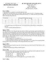Đề thi chọn học sinh giỏi lớp 12 THPT Lý Thái Tổ, Bắc Ninh năm 2014-2015 môn Sinh